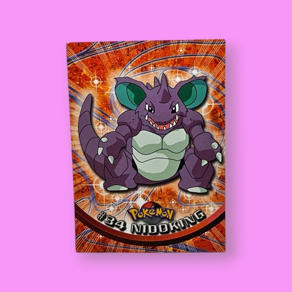Pokemon 1999 TOPPS Nidoking #34 Blue Logo TV Animation Edition Card - Picture 1 of 4